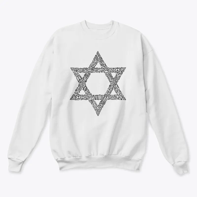 Star of David Crewneck- White